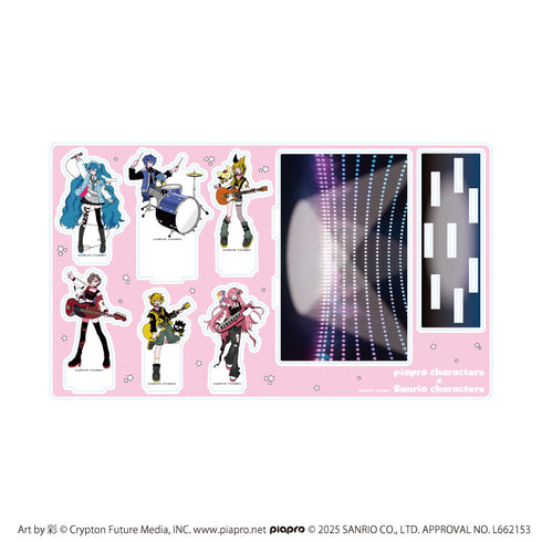 『ピアプロキャラクターズ×サンリオキャラクターズ』プレミアム アクリルジオラマプレート01/集合デザイン(コラボイラスト)